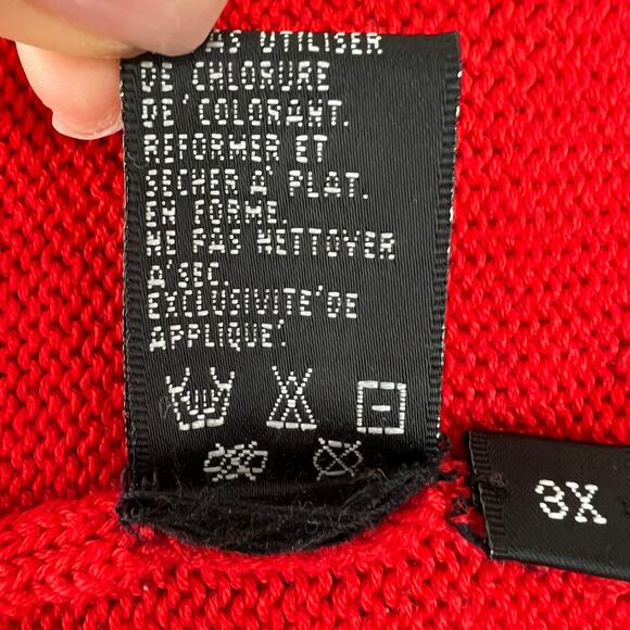 VINTAGE Christina Rotelli Cotton Embroidered Christmas Angel Cardigan Sweater 3X - Picture 12 of 12